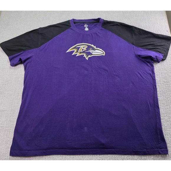 Majestic Baltimore Ravens Purple Black Graphic Print T-Shirt Mens 5XL NFL *Read - Picture 1 of 6
